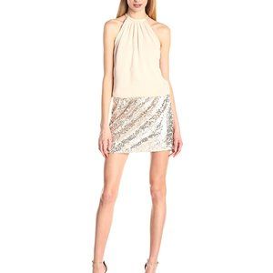 Jessica Simpson Halter Blouson Beaded Bottom Dress